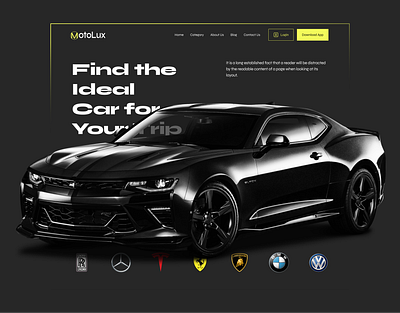 MotoLux - Car Rental Website branding design figma graphic design home page illustration landing page logo style guide ui ui design uiux user experience user interface ux web design website website design website redesign