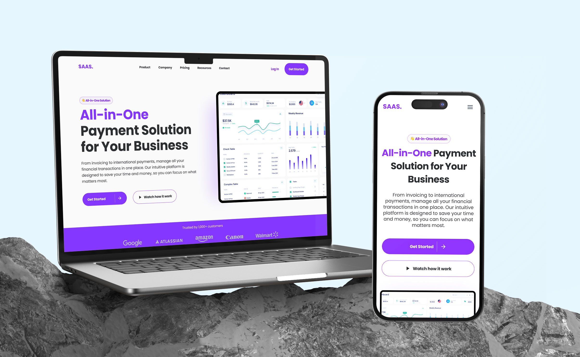 Saas Landing Page Design adobe xd animation branding design figma graphic design landing page ui user ux