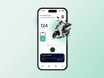 Revamped EV Scooter app design eco friendly ev navigation scooter ui ux