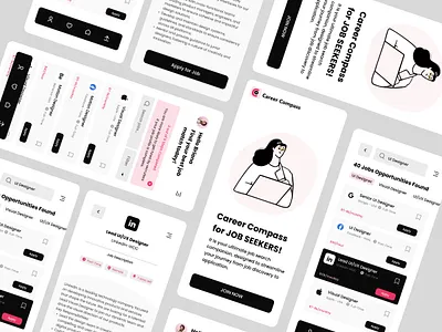Job Search Platform app clean ui design graphic design illustration job listing job portal job recruitement minimalist design modern modern design ui ux web portal website