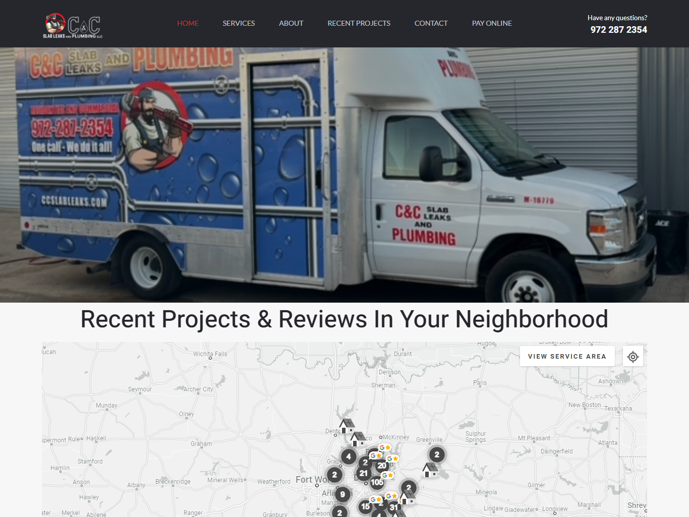 C & C Slab Leaks And Plumbing﻿, DALLAS, TX website by Nondita 1 on Dribbble