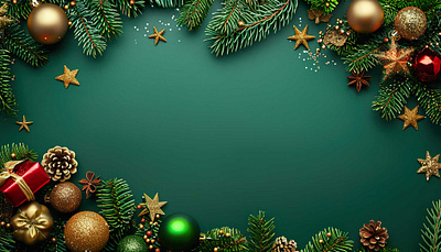 Beautiful green Christmas background decorative