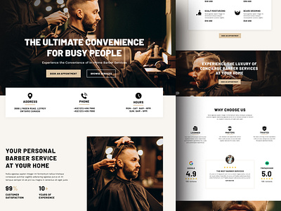 Barbershop Landingpage barber barber website beard beauty saloon grooming haircare haircut hairstyle hairstylist landing page menshair saloon web web design web site webdesign website website design