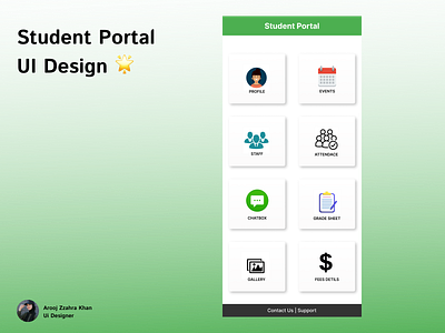 Student Portal UI Design 🌟 animation branding graphic design mobileapp student app uidesigns uiux