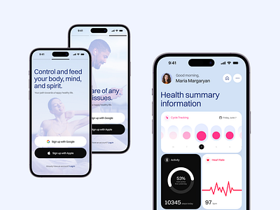 Health Tracking App Mobile Concept health health app interface ios menstrual cycle tracking mobile sleep tracking
