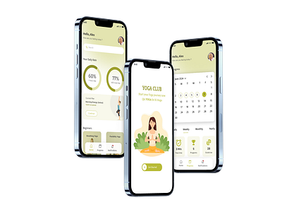 Yoga App Design app design figma mobile app onboarding screen ui uiux yoga app