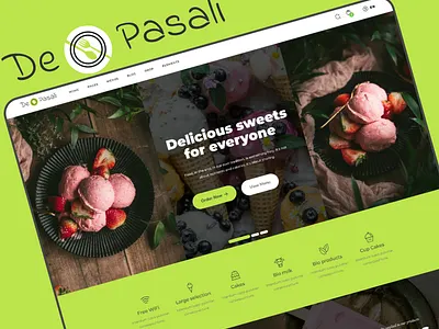 Desserts Website bakery website cake shop chocolate shop clean design confectionery dessert shop desserts website food photography food website gourmet desserts minimalist design modern design pastry shop recipe website responsive design sweet treats user experience user interface uxui design web design