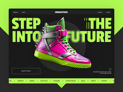 Footwear website concept concept ui web design