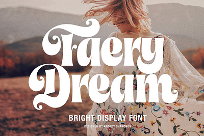 Faery Dream Display alternates black bold bright clean font curly decorative display font font happy hippie multilingual open type positive serif typeface