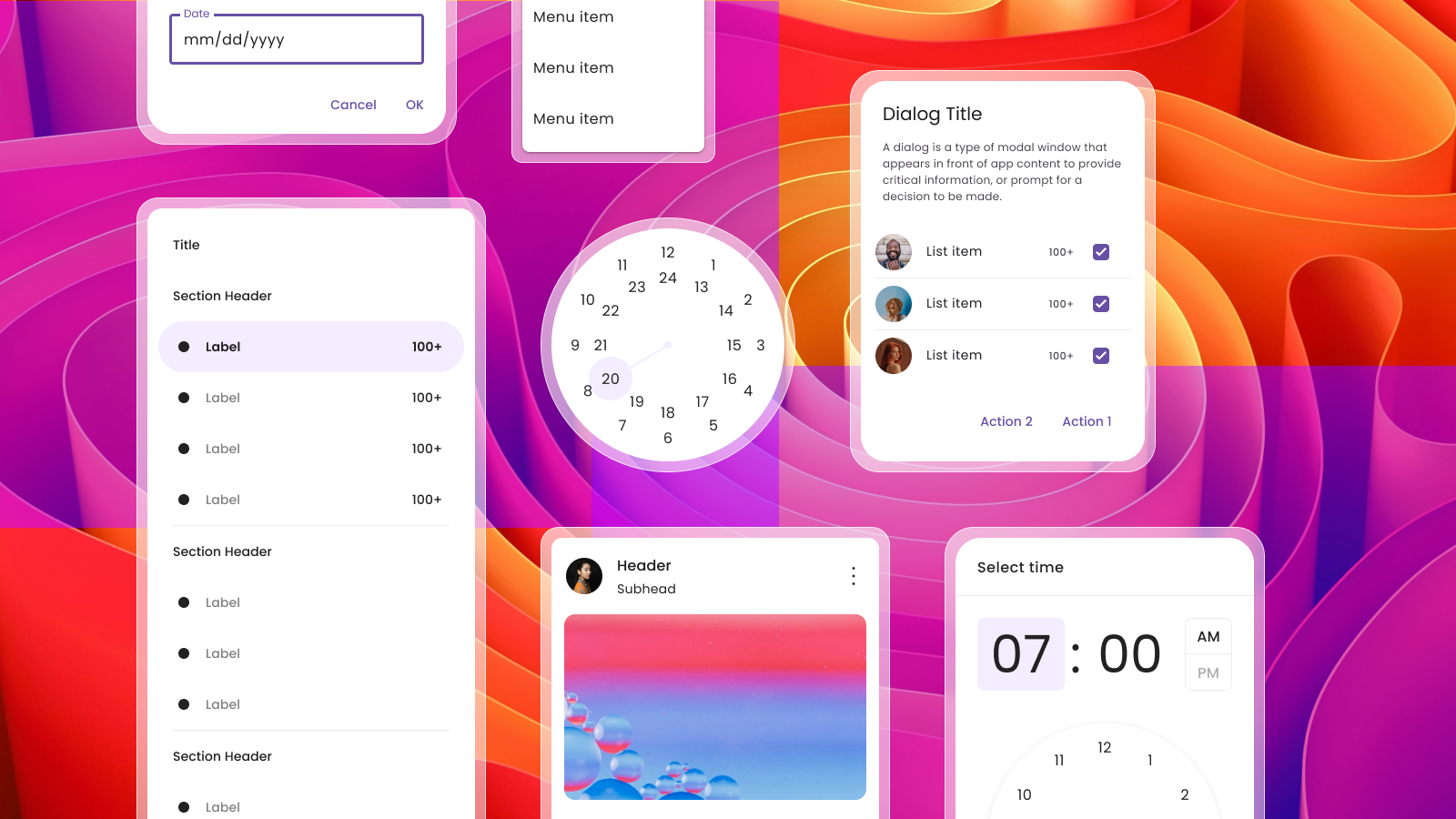 Components app design clean components date design dialog materialui menu modern navbar new time picker ui ui design uiux user experience user interface ux web design web development
