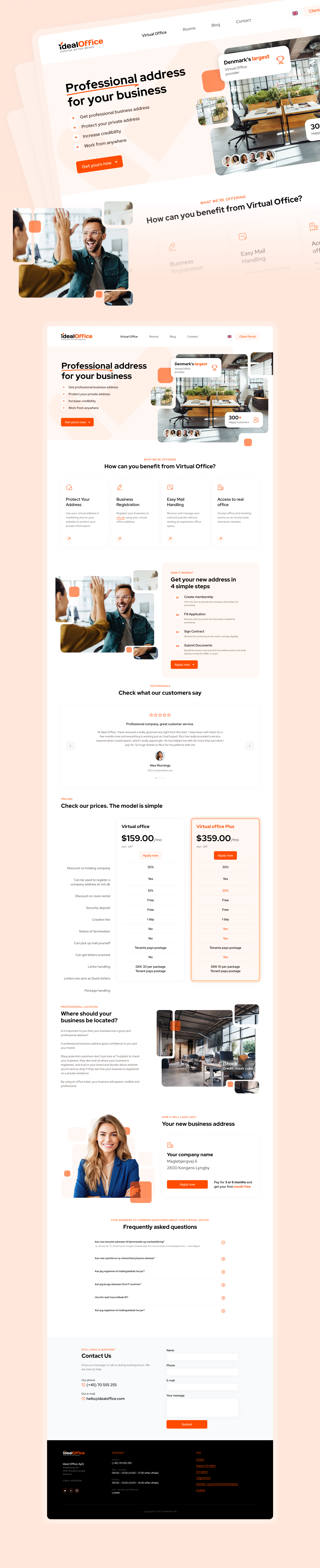 virtual office clean landingpage ui