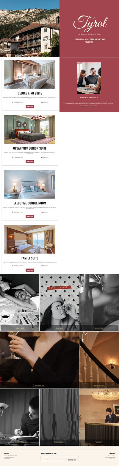 Hotel Booking Website ecommerce landing page ui web design wordpress wordpress developer