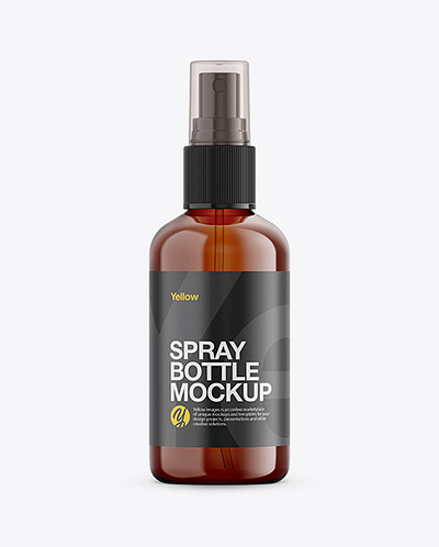 Free Download PSD Amber Spray Bottle Mockup branding mockup free mockup template