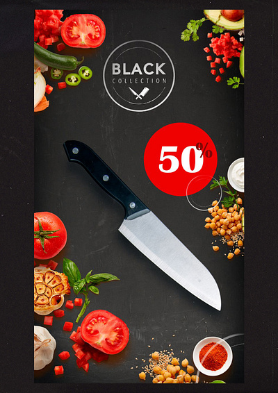 knife ad design graphic design