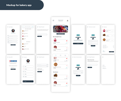 Paradise bakery app mockup animation branding ui