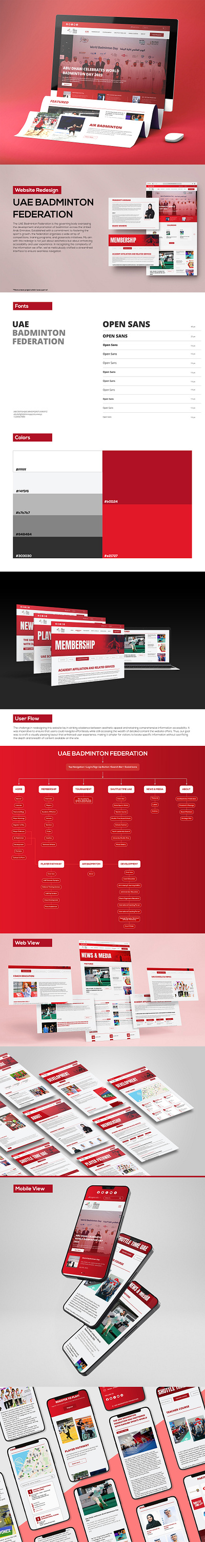 Website Redesign - Badminton Federation graphic design redesign ui uiux uiux design userflow website