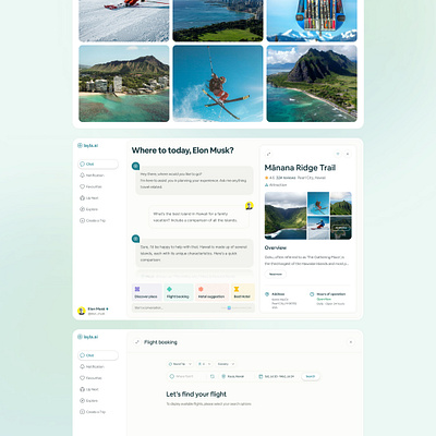 Layla AI Application 3d animation booking branding design flight application hotel booking itinerary layla layla ai product resimpl travel travel app travel itinerary ui ux web app web application