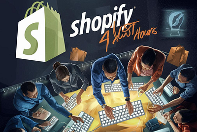 Shopify Site Setup in 24 Hours branding design graphic design illustration logo typography vector