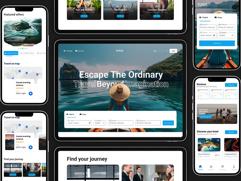 Tourism platform | Booking system agency app booking creative figma hotel mobile mobileapplication plane platform tourism travel traveling ui uidesign uiux ux uxdesign website websitedesign
