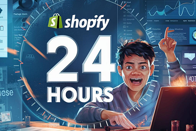 Shopify Site Setup in 24 Hours branding design graphic design illustration logo vector