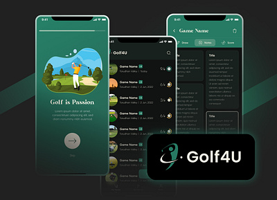 Golf Game animation graphic design logo ui