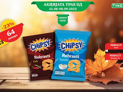 Promo leaflet for selling potato chips branding graphic design