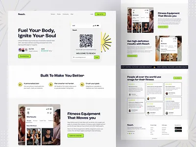 Reach. Fitness App (Web Version) 2024 3d animation branding design dribbble homepage homepage design illustration landing page logo motion graphics turjadesign ui uiux webdesign website website concept