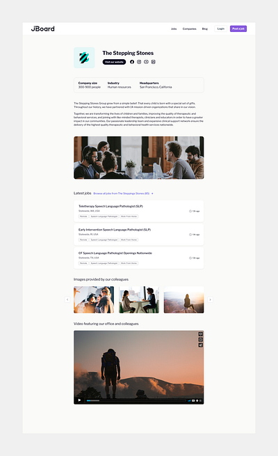 Jboard.io company page company companydetails companypage illustration interface jboard.io jobboard ui uidesign ux uxdesign whitelabel