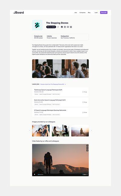 Jboard.io company page company companydetails companypage illustration interface jboard.io jobboard ui uidesign ux uxdesign whitelabel