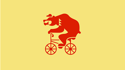 bear on bicycle 3d animation bear branding cyrk design esports graphic design illustration logo logotype mascot logo motion graphics shapes ui vector