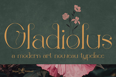 Gladiolus: Elegant Art Nouveau Type art nouveau art nouveau font beautiful font display font elegant font elegant serif font typeface typography