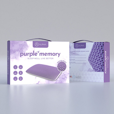 Purple Memory Packaging Box Design For Amazon amazon packaging box design branding graphic design packaging packaging design