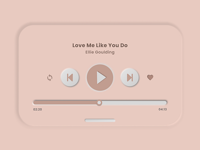 Neomorphic Music Player Redesign design music music app music player neomorphism pause play ui ux