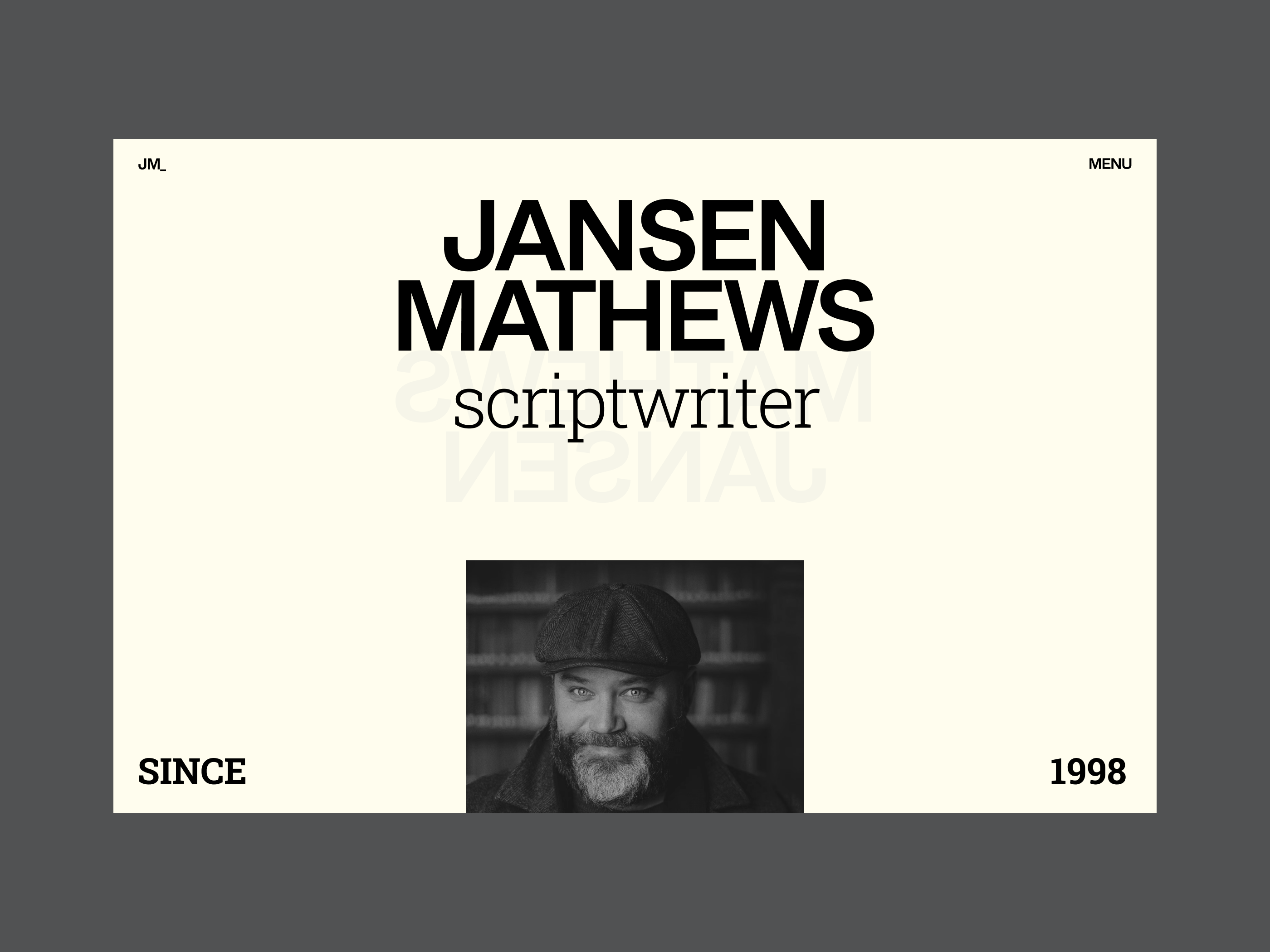 Scriptwriter & Cinematographer Jansen Portfolio animation art direction branding cinematographer creative design graphic design inspiration landing page logo motion graphics portfolio scriptwriter swiss trend typography ui uiux userinterface webdesign