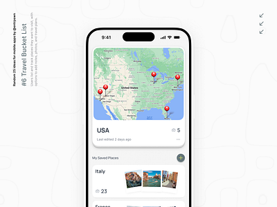 Travel Bucket List app app design daily ui design figma ios iphone mobile product design travel ui