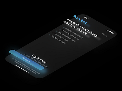 Subscribe to Premium Screen dark glass mobile paywall premium pro subscribe subscription ui ux