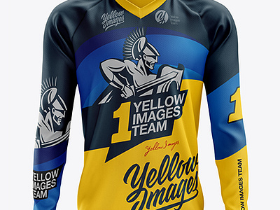 Free Download PSD Men’s MTB Trail Jersey LS mockup (Front View) by