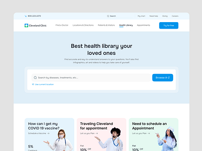 Cleveland Clinic-Healthcare Website Health Library Page Desing cleveland clinic clinic landing page clinic website health healthcare healthcare landing page healthcare website medical medical landing page medical website