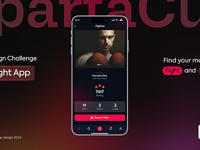 UI Design Exploration - Fight App app fight mobile ui uidesign uxdesign