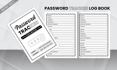 Password Tracker Logbook book cover minimalist mockup notebook