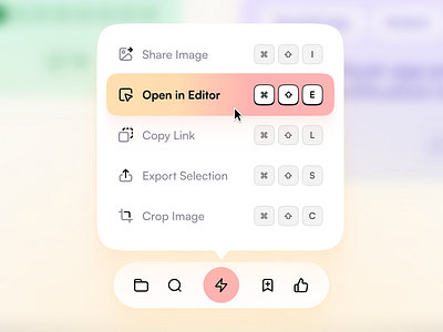 Summer Vibes UI Quick Shot app app ui bright clean ui context copy crop dropdown editor export icons image navbar paste share shortcut ui