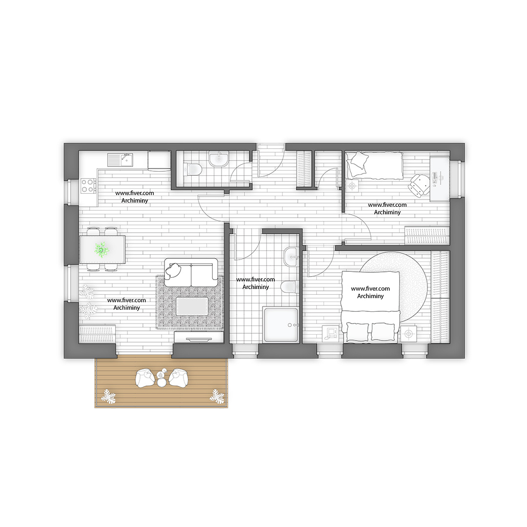 Floor plan design for architecture and real estate 2d floor plan 2d rendering archiminy architecture floor plan commercial design floor plan floor plan layout house floor plan illustration open floor plan photoshop rendering residential design