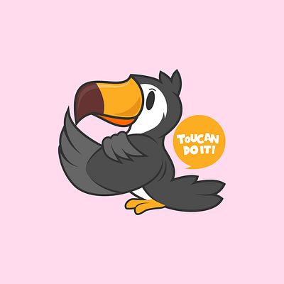 Dont Give Up TOUCAN Do It ! animal bird cartoon character design cute funny illustration jokes kids mascot meme tshirt design