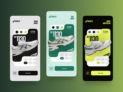 Asics App for Shoes 3d aesthetic app app design application asics branding concept design gel 1130 graphic design kicks minimal mobile nike shoe sneakers stockx ui unique