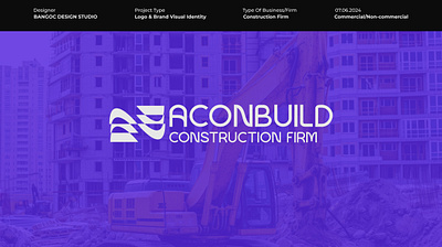ACONBUILD CONSTRUCTION FIRM® Logo & Brand Identity app branding design graphic design illustration logo typography ui ux vector