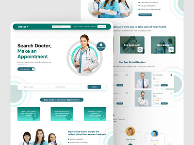 Doctor Appointment Landing page UI 3d animation branding cover image doctor appointment home page ui doctor appointment ui doctors appointment figma graphic design home page landing page logo motion graphics ui ui design ux ux design