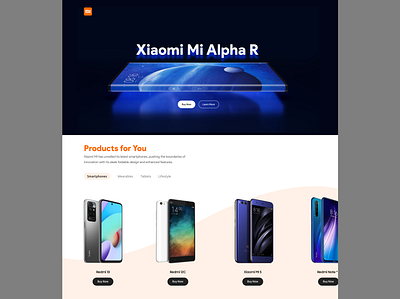 Xiaomi Landing Page Design landing page design ui design web web design website design