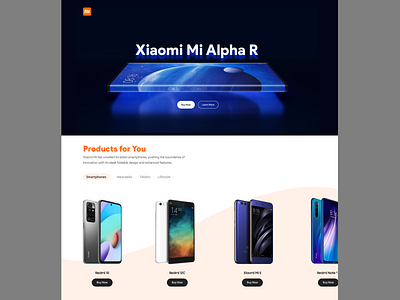 Xiaomi Landing Page Design landing page design ui design web web design website design