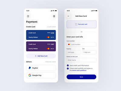 Payment Method and Add Credit Card | UX Daily Challenge credit card offers