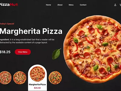 Pizza Website Hero Section Animation animation clean creativity design landing page website website design
